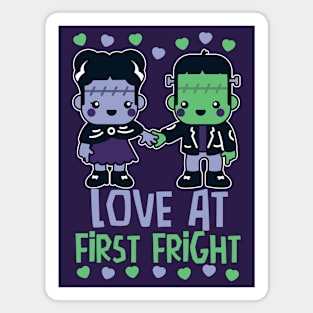 Kawaii Frankenstein's Monster and Bride of Frankenstein // Love at First Fright Magnet